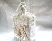 Crochet Lace decorate bottle, Vintage , Special item for unique home Home decoration, Original Gift. ,Charm, Shabby  chic item