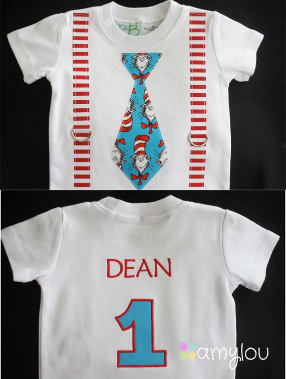 Little Mr. Cat in the Hat TODDLER TEE SHIRT with name and 1 on