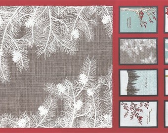 Winters Lane - Holiday Panel in Berry by Kate & Birdie Paper Co for Moda Fabrics