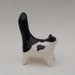 ceramic black and white cat mini sculpture