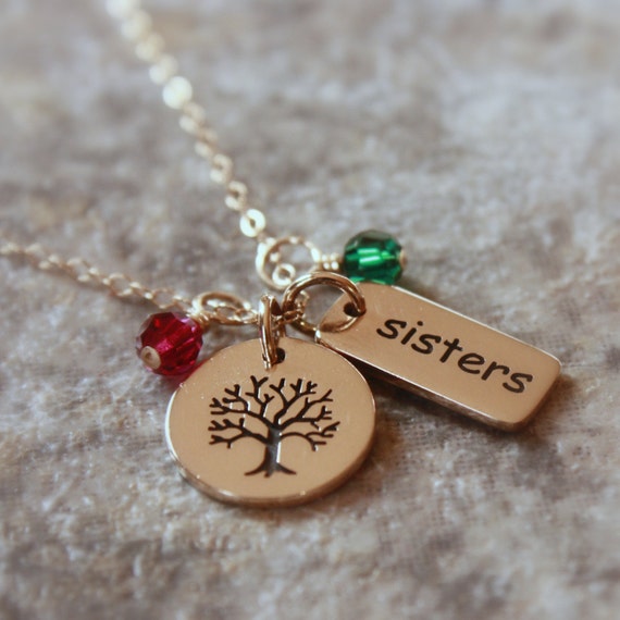 Items similar to Gold Sisters Necklace - Personalized Jewelry ...