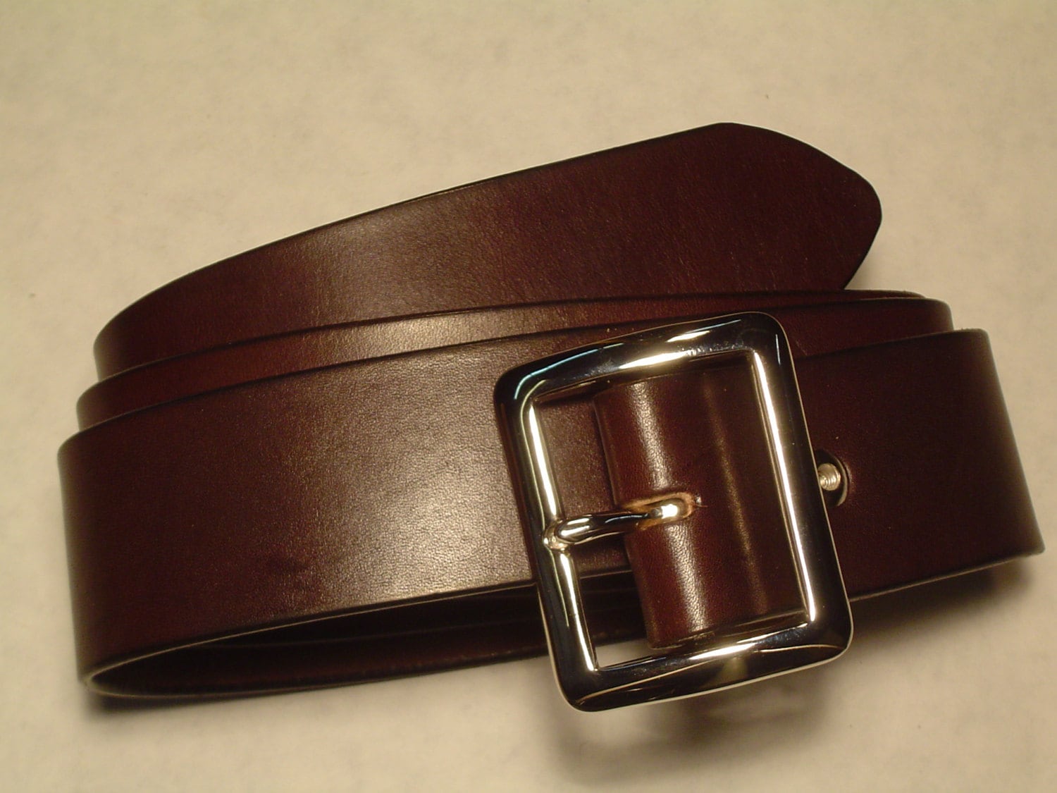 Custom Made English Bridle Leather Belt 1 3/4. Plain and