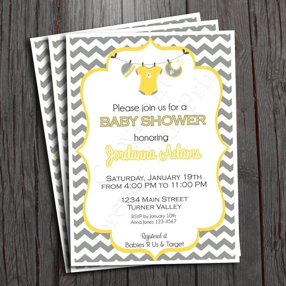 Baby Shower Invitation - FREE Thank You Card Included Il_570xn