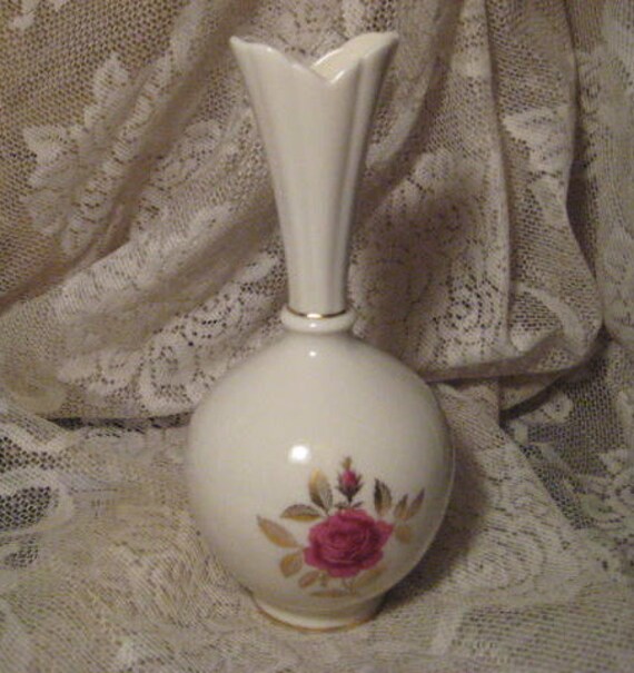 Vintage Lenox U.S.A. Rose Flower Vase by StarPower99 on Etsy