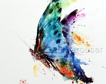 BUTTERFLY Watercolor Art Print, Butterfly Painting, by Dean Crouser
