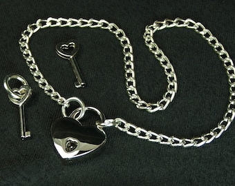 bdsm jewelry submissive jewelry heart lock necklace mature locking jewelry