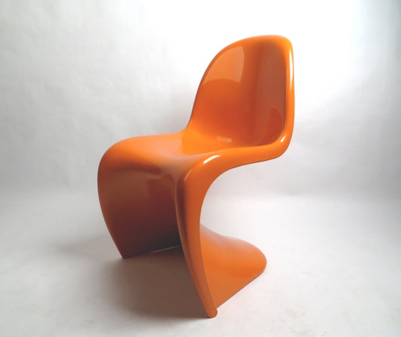 Herman Miller Verner Panton original bright orange S chair