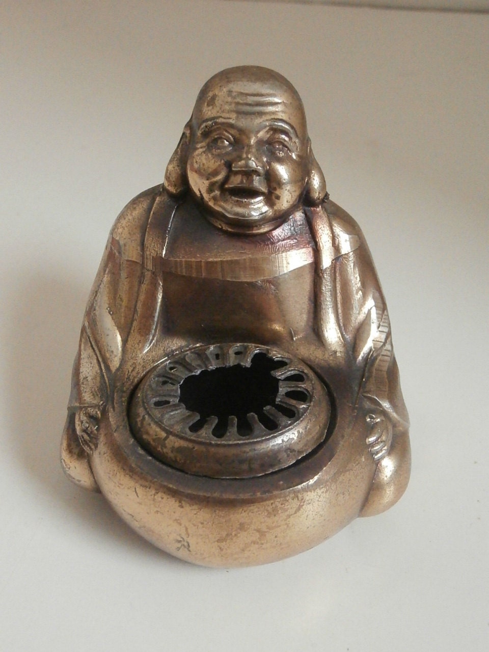 Brass Buddha Incense Burner Japan Circa 1960s