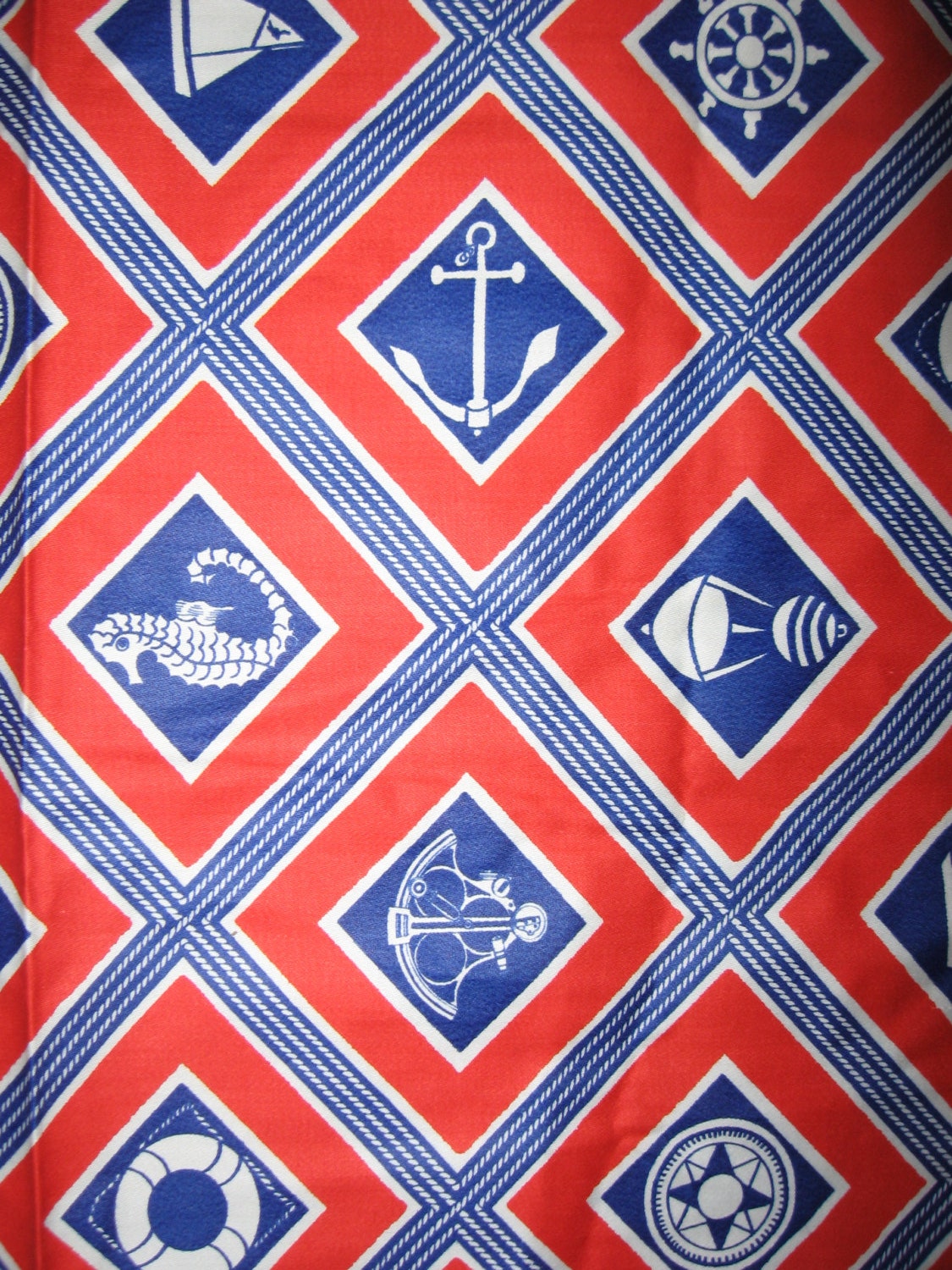 Vintage nautical print novelty cotton fabric by bettiecouture