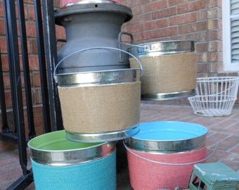 Bucket Burlap EASTER 5 Qt Handpainted Bucket Ready for you