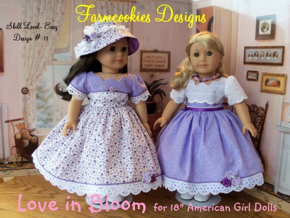 PRINTED Sewing Pattern / Love In Bloom / Sewing Pattern for 18" American Girl Dolls