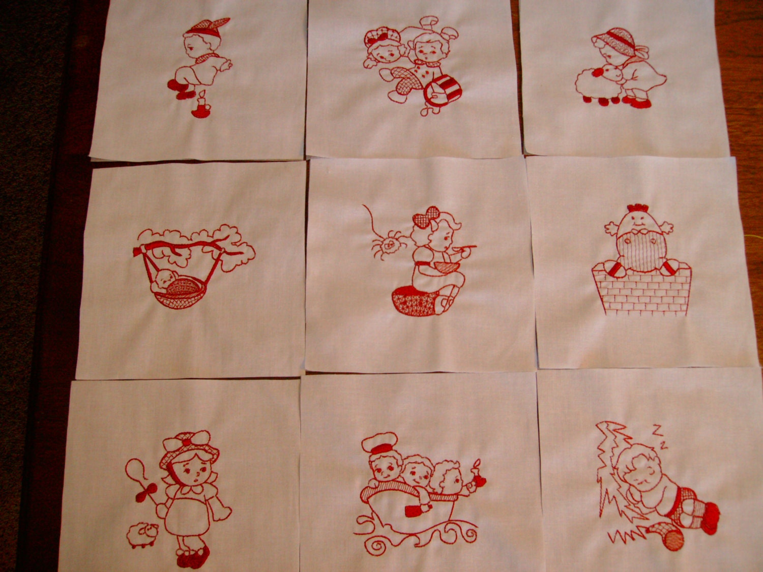 Quilt blocks machine embroidered quilt blocks nursery rhyme Quilt blocks machine embroidered quilt blocks nursery rhyme