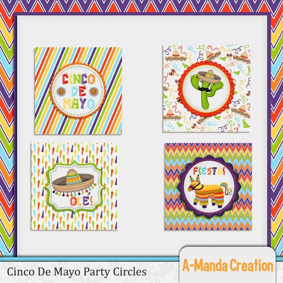 Cinco De Mayo Fiesta Party Circles Il_570xn