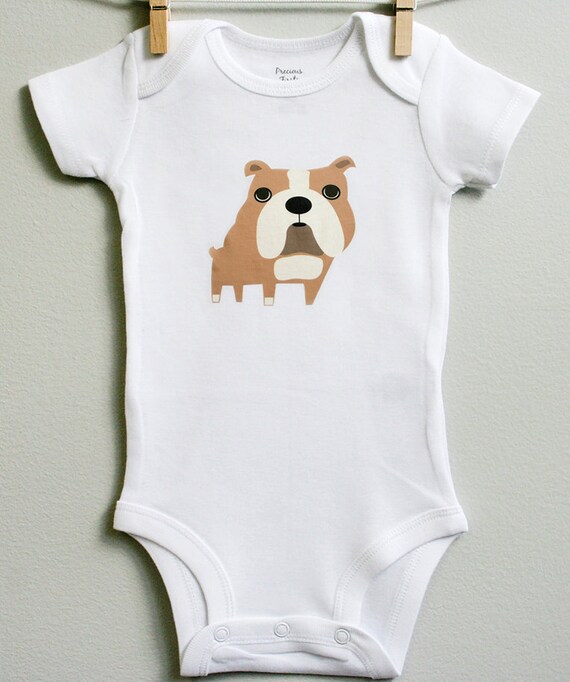 Bulldog baby clothes baby bodysuit for baby boy baby girl