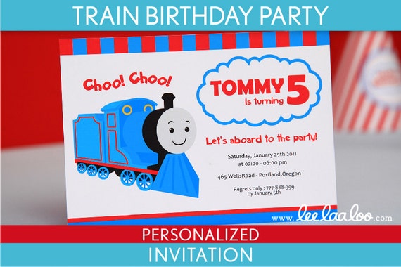 Train Birthday Party Invitation Personalized Printable // Choo Choo Train - B4Pa2 Il_570xn