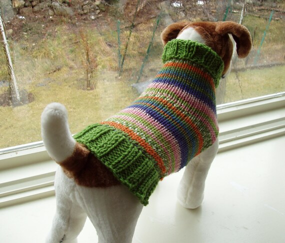Dog Sweater Hand Knit Fair Isle Merino Wool Small 12 by jenya2