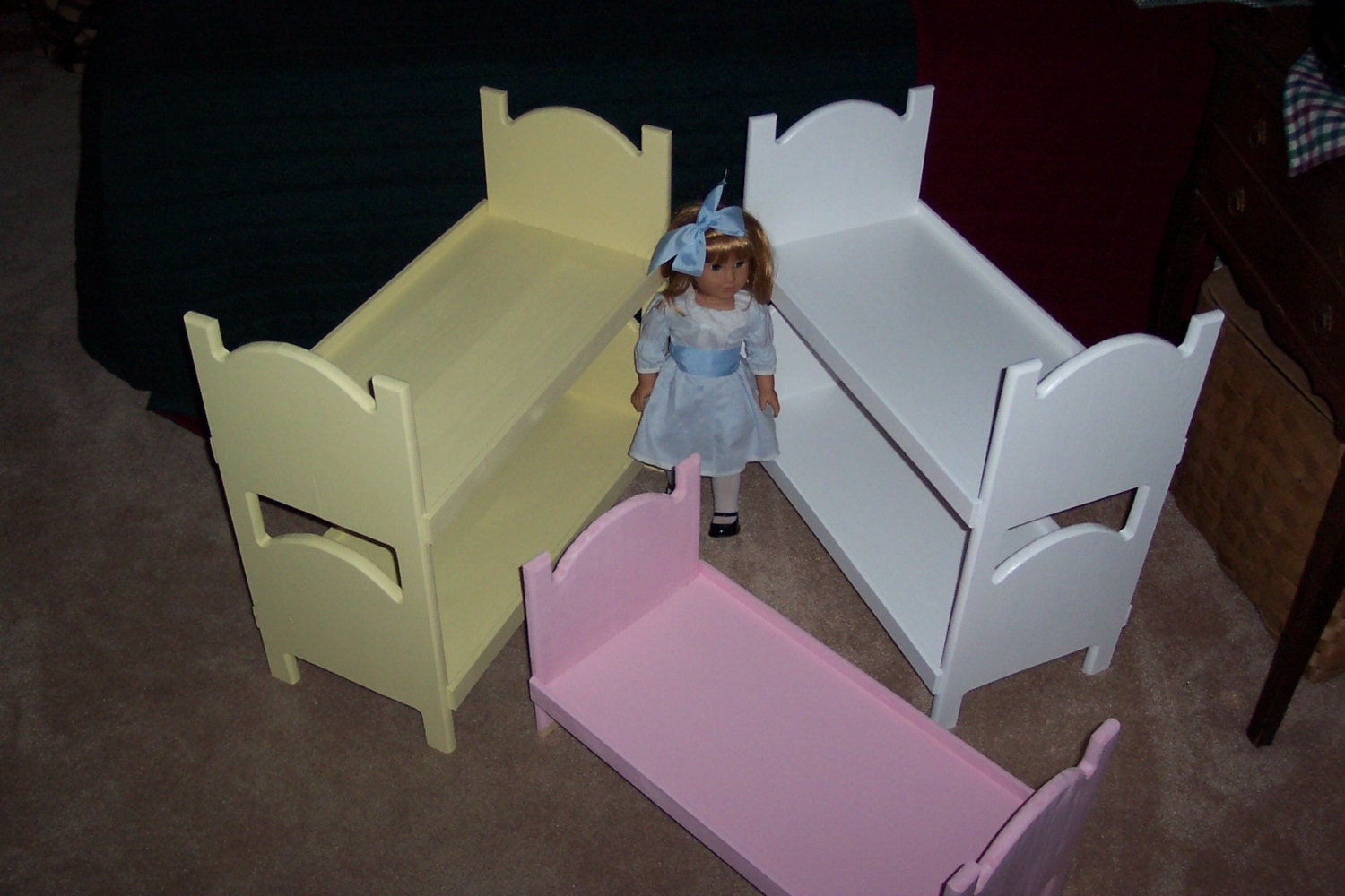 Doll Bunk Bed For American Girl 18 Inch Dolls Yellow