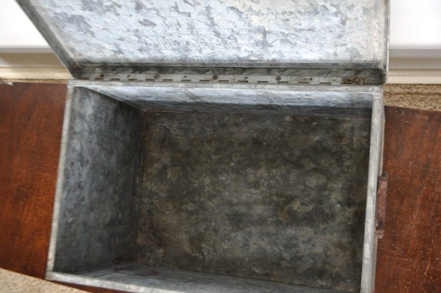Vintage Large Galvanized Storage Box with Lid by BornAgainRestored