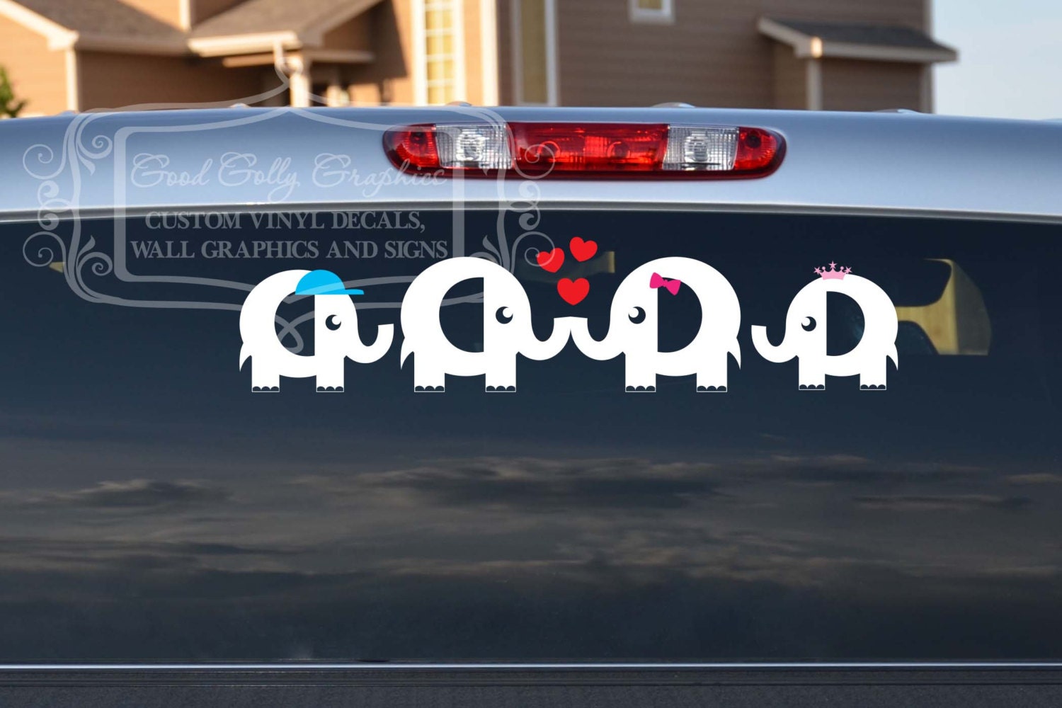 Elephant family car decal