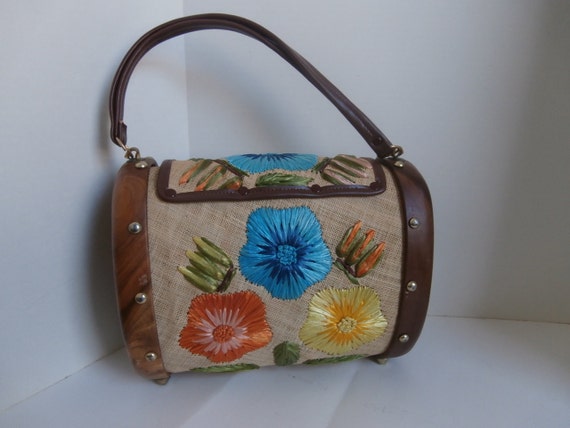 Philippines Burlap Wood Summer Pocketbook