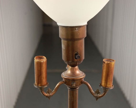 Art Deco Vintage Antique Brass Floor Lamp with by aniadesigns
