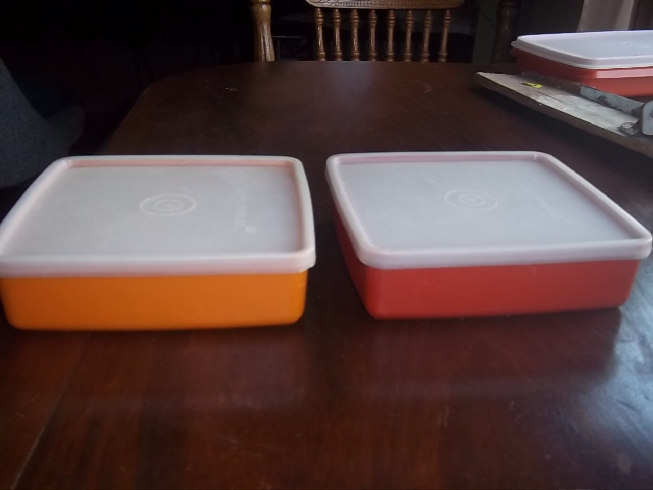 Vintage Tupperware Two Sandwich Keeper Container in brick red