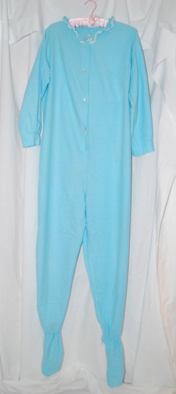 Dr. Dentons 60s adult footed pajamas pjs women's cotton