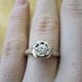 Vintage diamond and 14kt white gold wedding band engagement ring