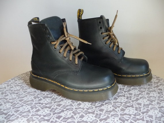 Dr. Martens AirWair Bouncing Soles Black Leather Boots Made in