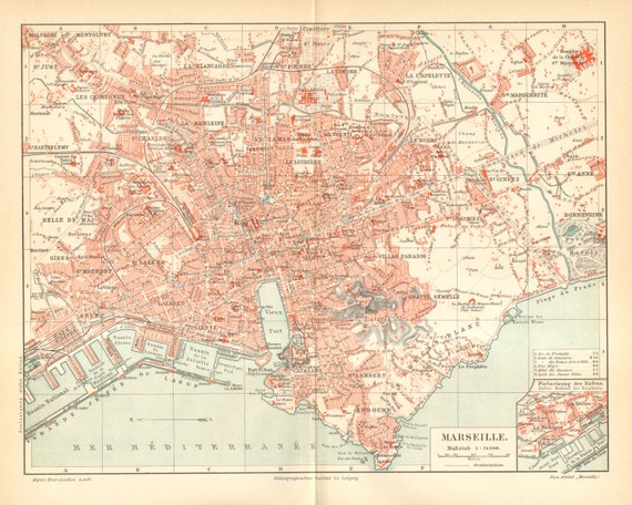 City map Marseille Metro France