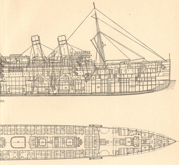 1903 General Arrangement Drawing of the SS by CabinetOfTreasures