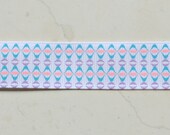 Pink & blue abstract shapes 7/8" grosgrain ribbon- Easter SALE 5 yards Il_170x135