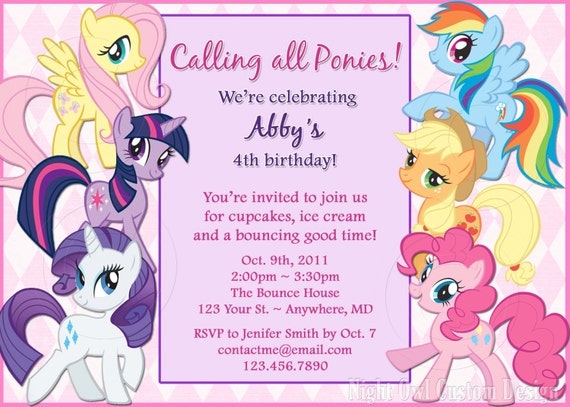 Pony Birthday Invitations 2