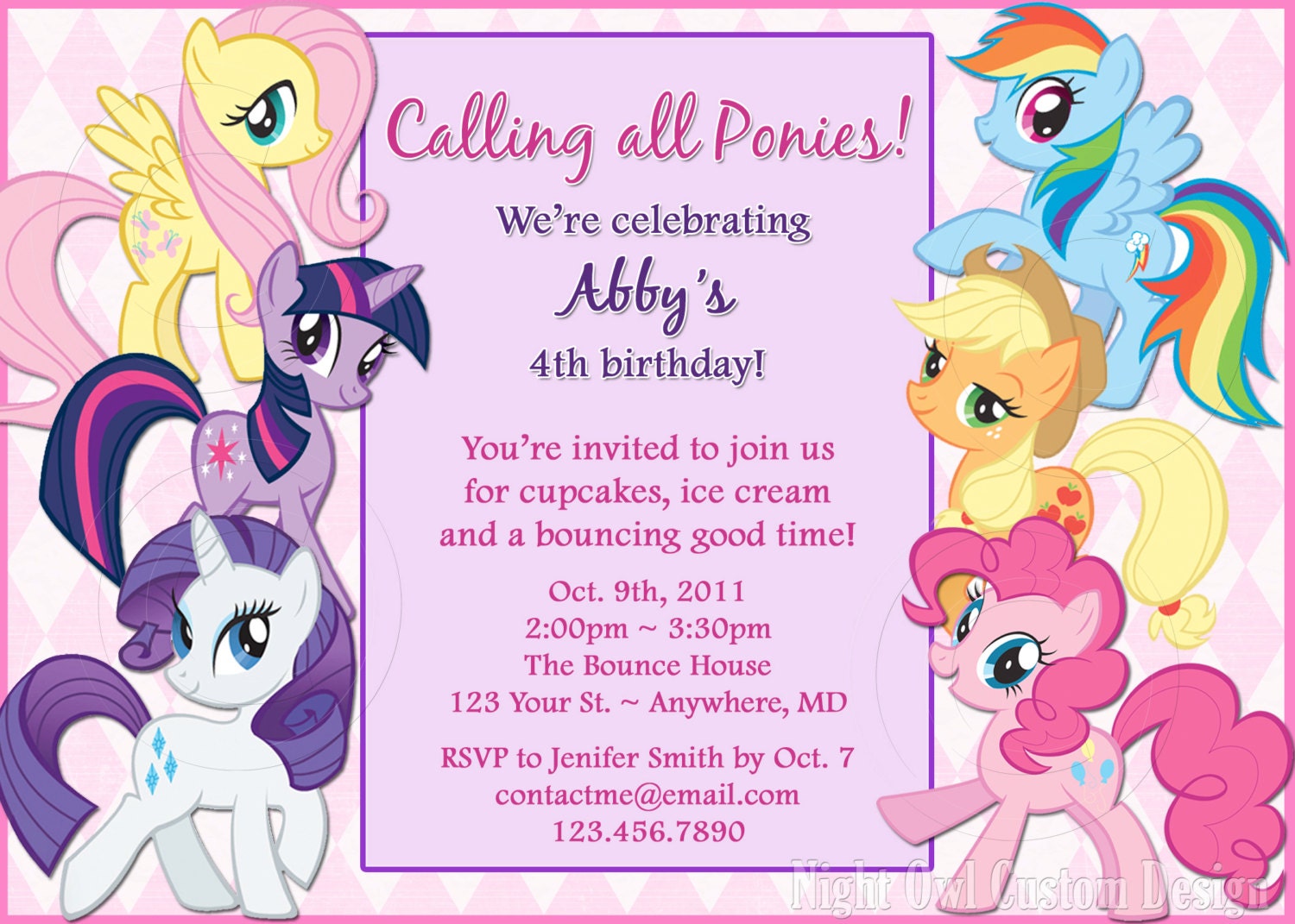 My Little Pony Birthday Invitations Template