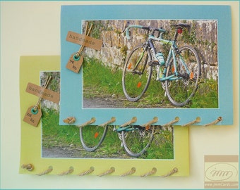 Italian Bicycle - Happy Cycling - Road Cycling - Bianchi Liquigas - Card Handmade in Ireland