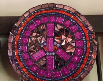 Mosaic Peace Sign wall hanging