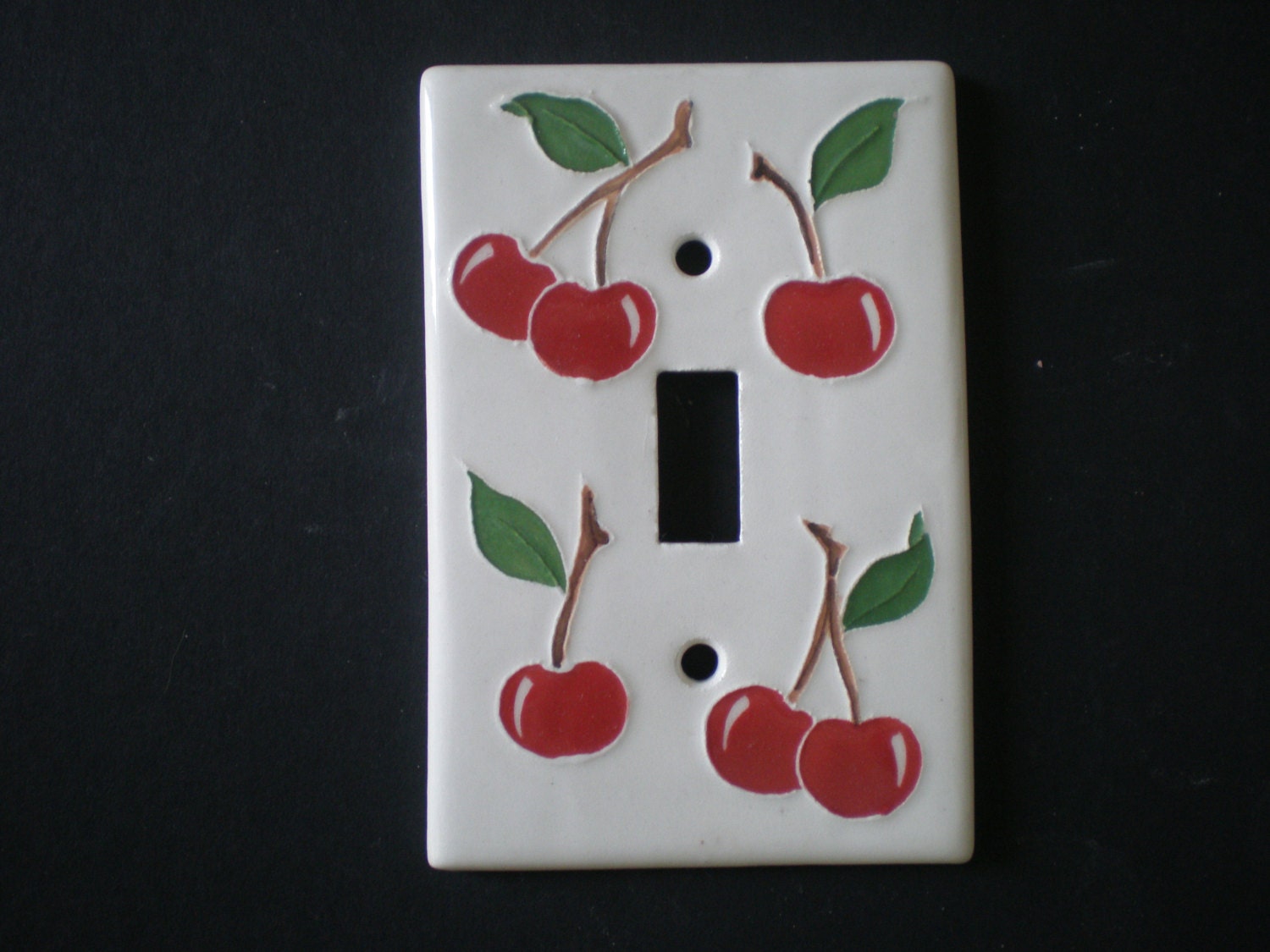 Ceramic handpainted cherry switch plates