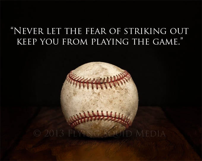 Baseball Art: 20x16 motivational poster Never let the