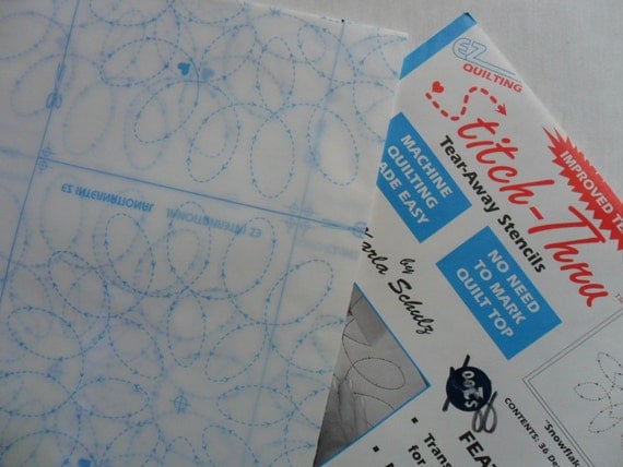 inch border 1 design Thru Stencils Quilting Tear pair Uncut Away Stitch of