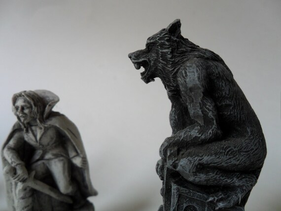 RESERVED single wolf chess piece . begin a collection . gothic