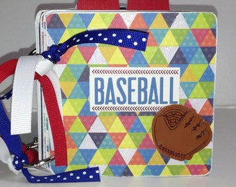 Baseball Premade Scrapbook chipboard Album-