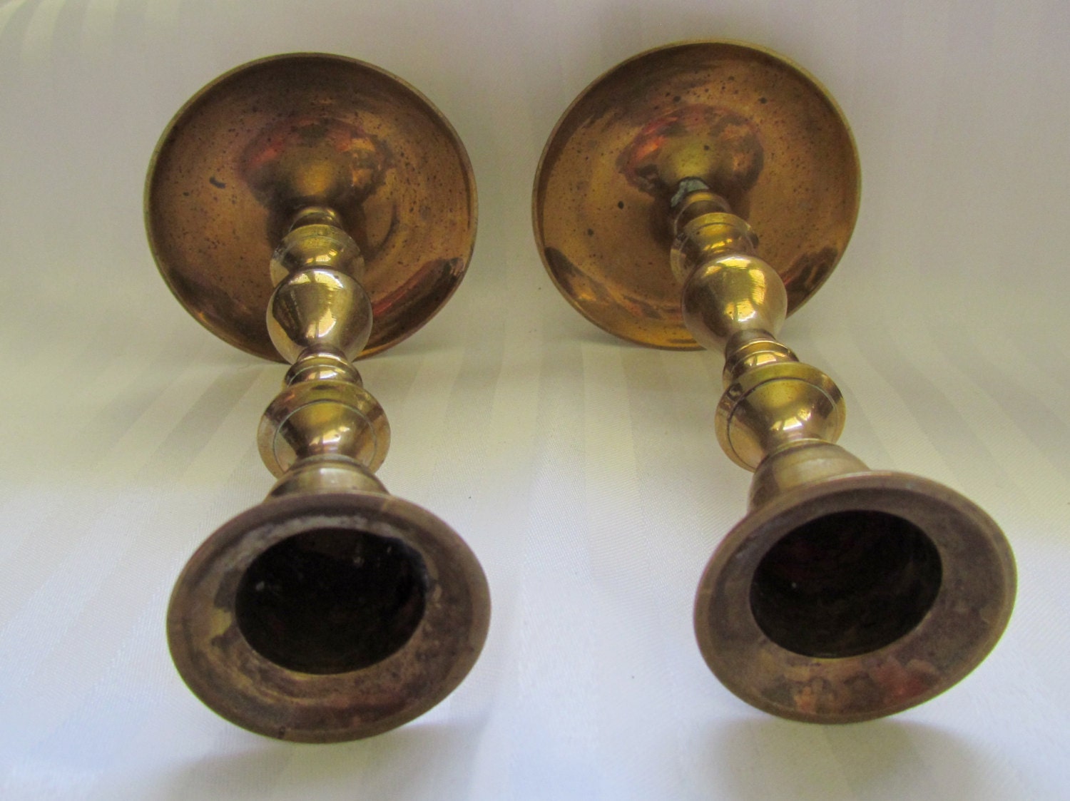 Vintage Collectable SOLID BRASS Candle Holders Set Of 2 Made