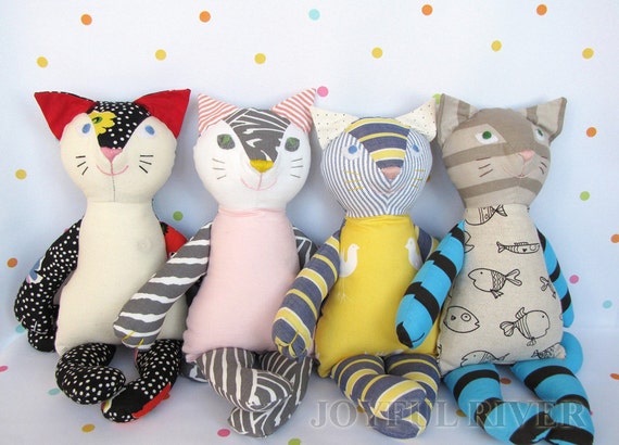 Cat doll sewing pattern PDF. Stuffed toy cat sewing pattern