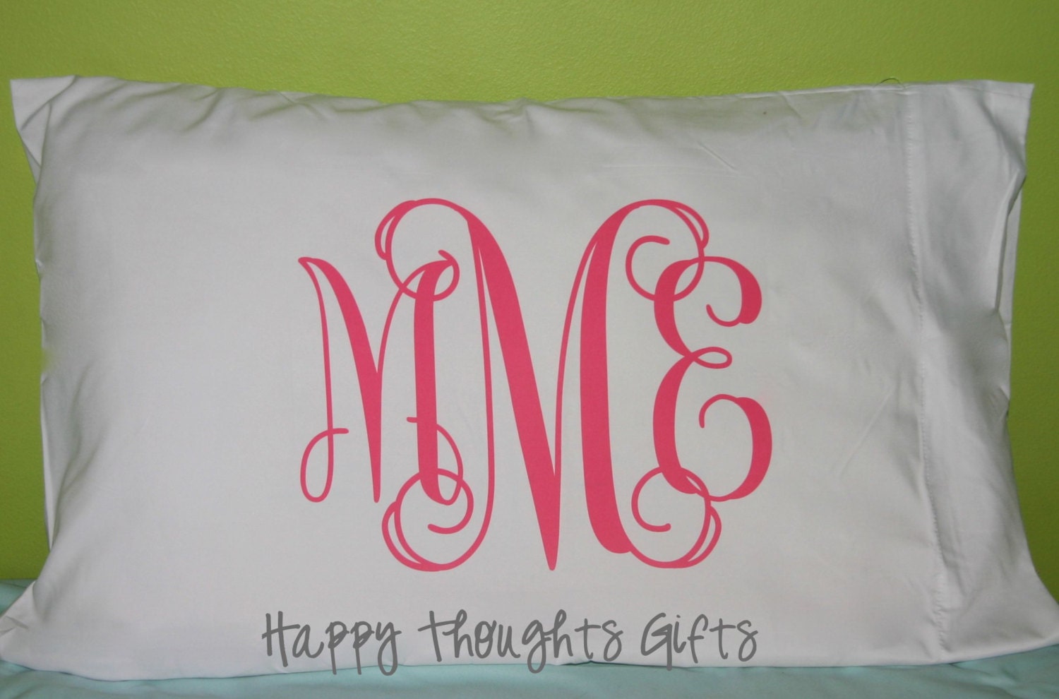 Monogrammed Pillowcase Personalized Pillowcase Monogrammed