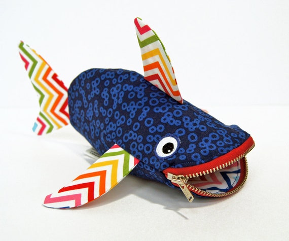 Baby Shark Bag by MinneBites / Handmade Rainbow Fish by minnebites
