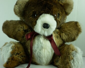 Real Rex Rabbit fur Teddy Bear new made in usa
