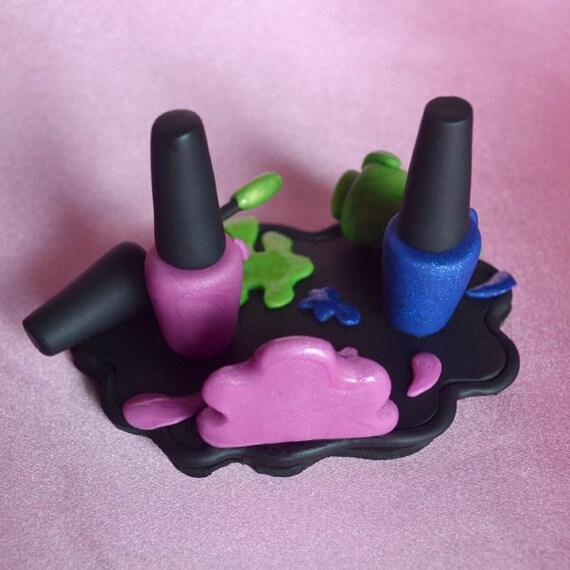 Finger Nail Polish Polymer Clay Business Card Holder