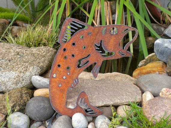 Trout Jumping Fish Metal Art Father's Day Outdoor Fish