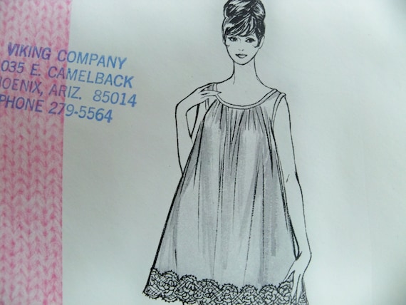 1969 Sew-Knit-N-Stretch 214 Ladies Nightgown Sizes S-M-L Kerstin Martensson Baby Doll Nightgown Sewing Pattern Misses PJ Pattern u