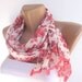 women scarf, chiffon scarves / neckwarmer ,woman scarf, pink floral, hand crocheted lace scarf / bandana /turban / headband/ for her